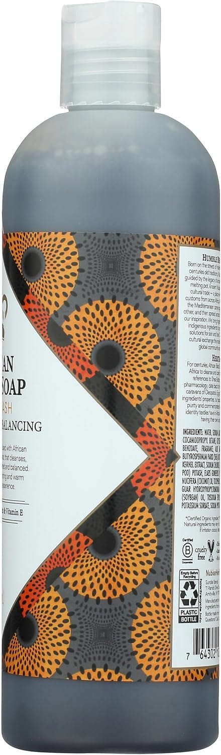 Nubian Heritage African Black Soap Body Wash For Unisex, 13 Oz